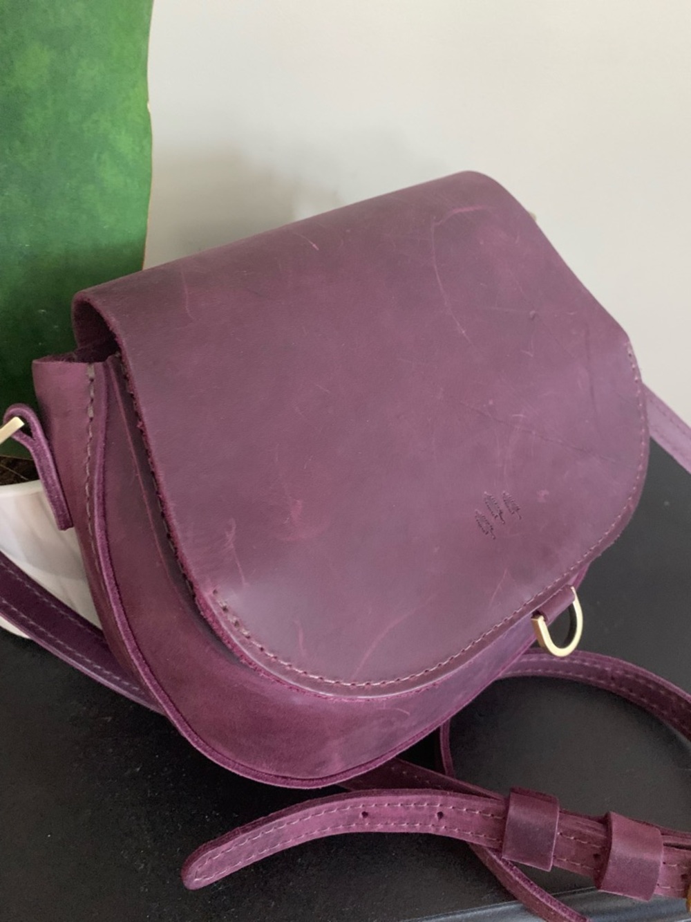 Portland Leather Goods small Monaco leather bag in Larkspur - Picture 3 of 6